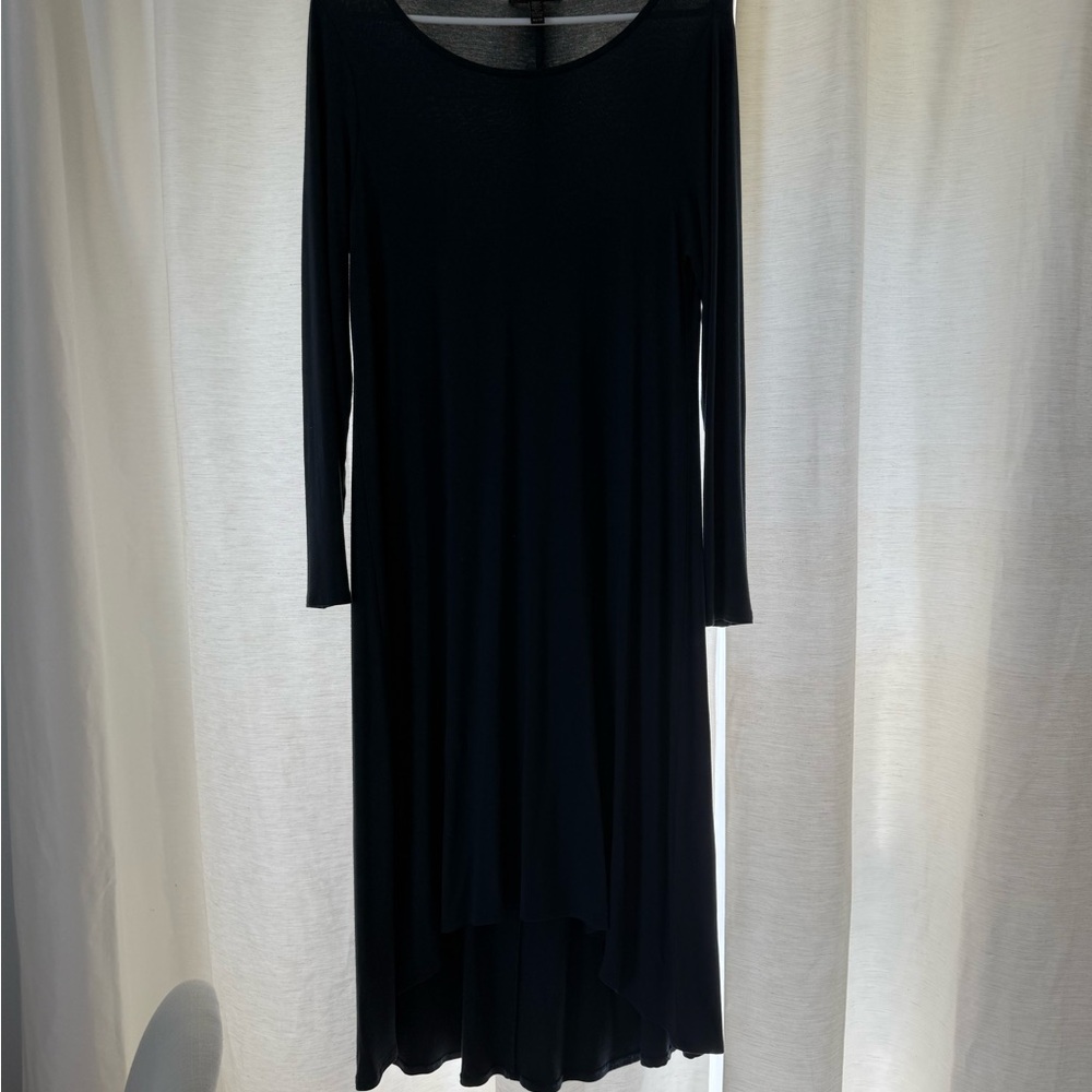 Eileen Fisher Black Long Sleeve Scoop Neck Dress